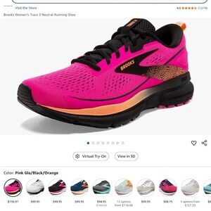 Brooks  Trace 3 Pink and Black Athletic Running Shoes